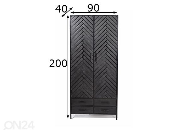 Kaappi York 90 cm mitat