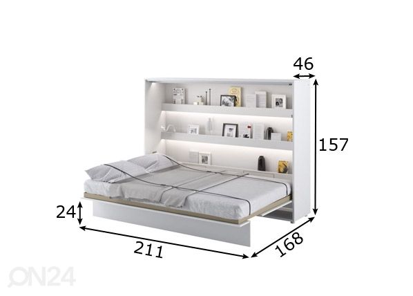 Kaappisänky Lenart BED CONCEPT 140x200 cm mitat