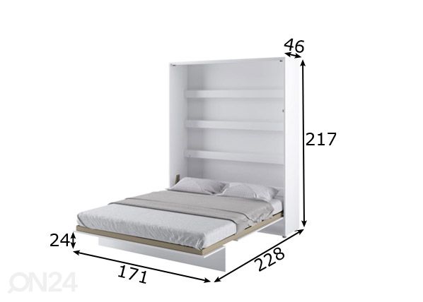 Kaappisänky Lenart BED CONCEPT 160x200 cm mitat