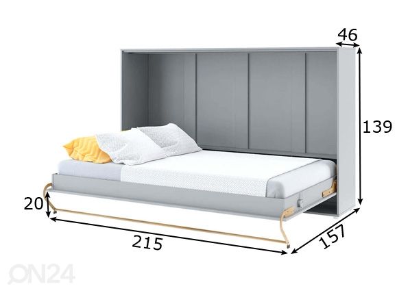 Kaappisänky Lenart CONCEPT PRO 120x200 cm mitat