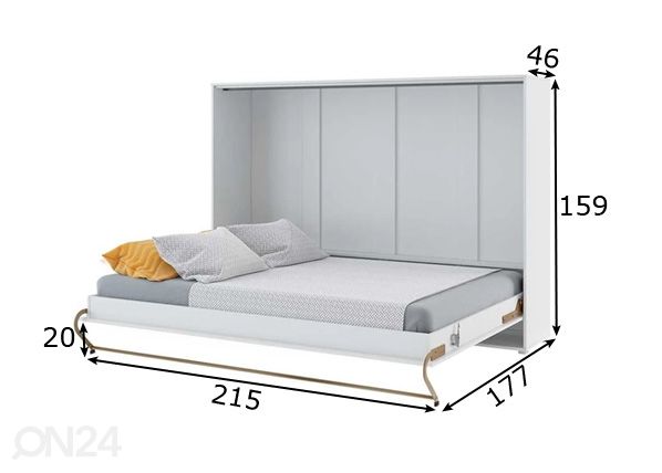 Kaappisänky Lenart CONCEPT PRO 140x200 cm mitat
