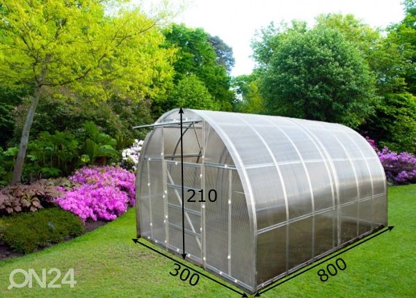 Kaarikasvihuone, 6 mm 3x8 m mitat