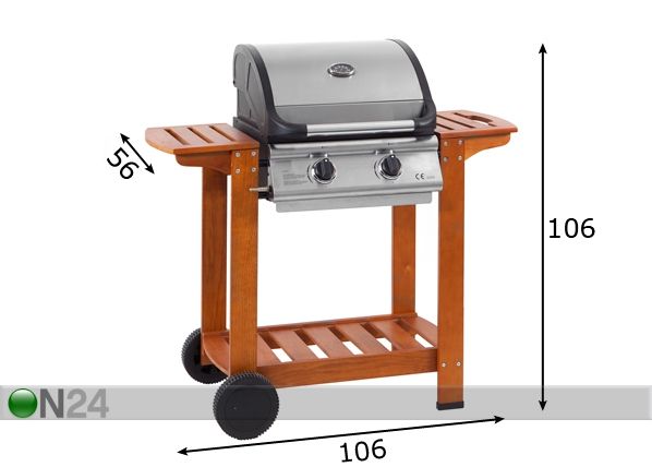Kaasugrilli BARBEC FAMILY 2 mitat