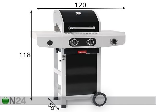 Kaasugrilli Barbecook Siesta 210 Black mitat
