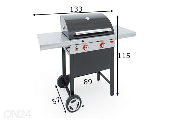 Kaasugrilli BARBECOOK SPRING 200 mitat