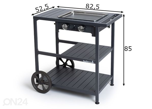 Kaasugrilli Barbecook Victor Trolley mitat