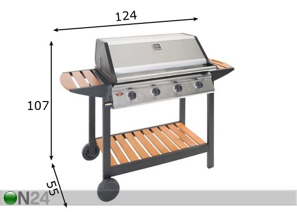 Kaasugrilli FIREPLUS 4TWH mitat