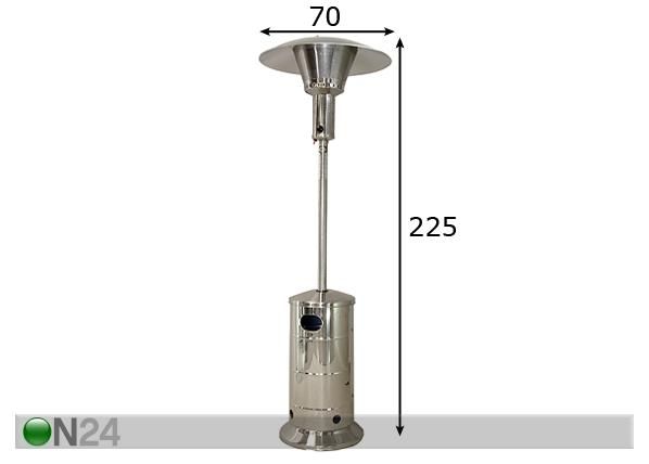 Kaasulämmitin GARDEN FLAME mitat