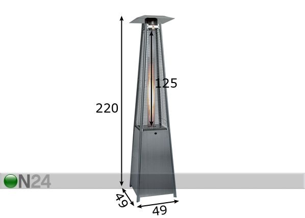 Kaasulämmitin Tower mitat