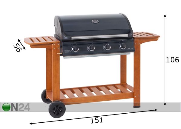 Kaasurgrilli BARBEC FARMER 4 mitat