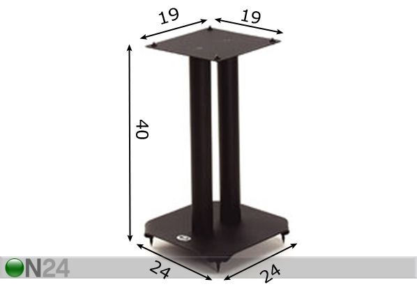 Kaiutinjalustat, 2 kpl B-Tech BT 604 mitat