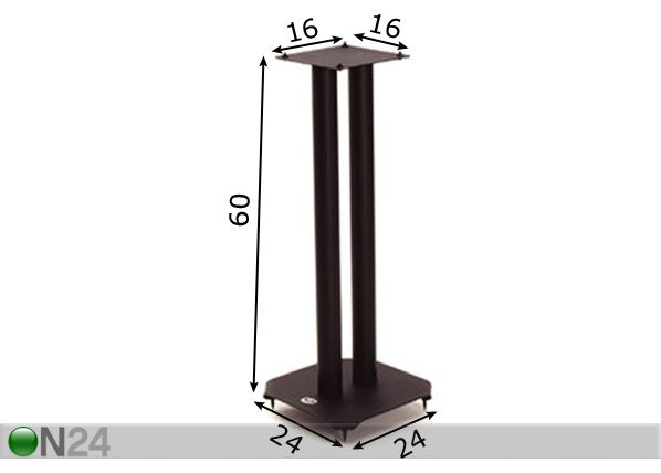 Kaiutinjalustat, 2 kpl B-Tech BT 606 mitat