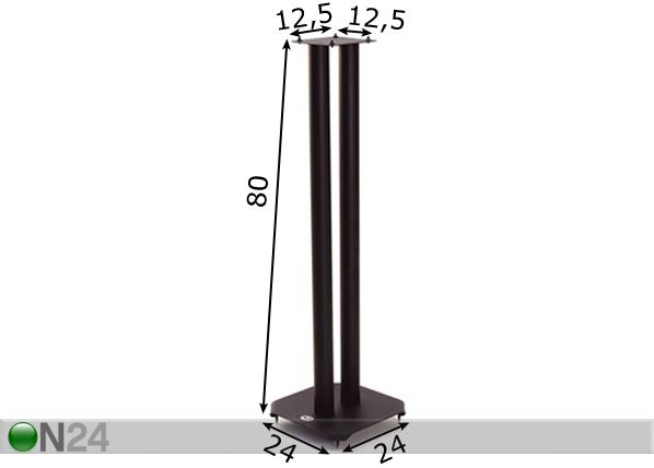 Kaiutinjalustat, 2 kpl B-Tech BT 608 mitat