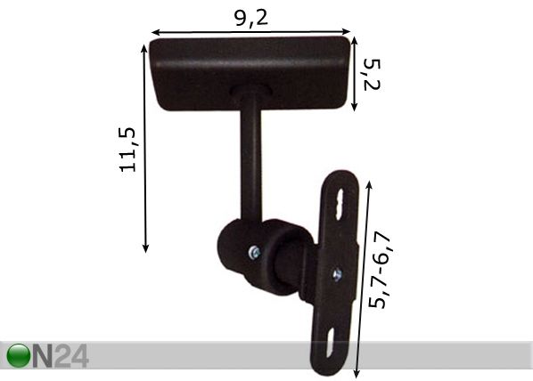 Kaiutinkiinnike B-Tech BT 34 mitat