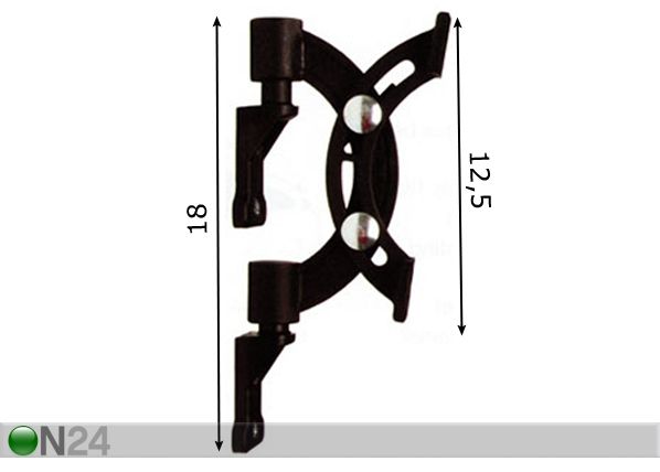 Kaiutinkiinnikkeet, 2 kpl B-Tech BT 1 mitat