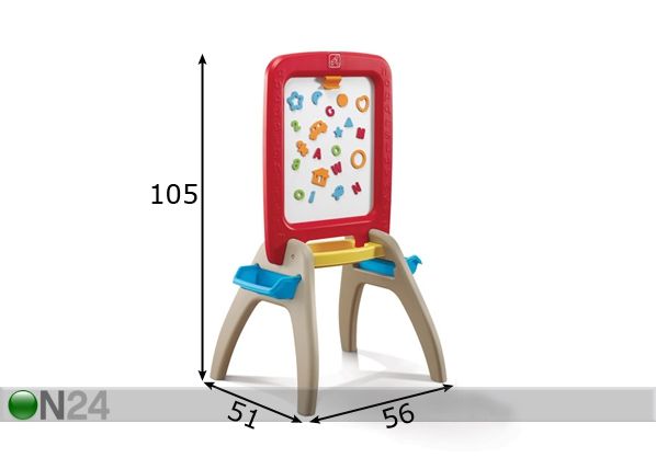 Kaksipuolinen taulu STEP2 mitat