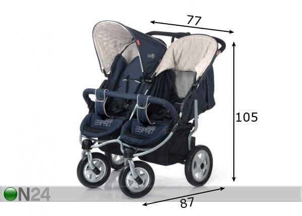 Kaksosrattaat ESPRIT DUO STAR mitat