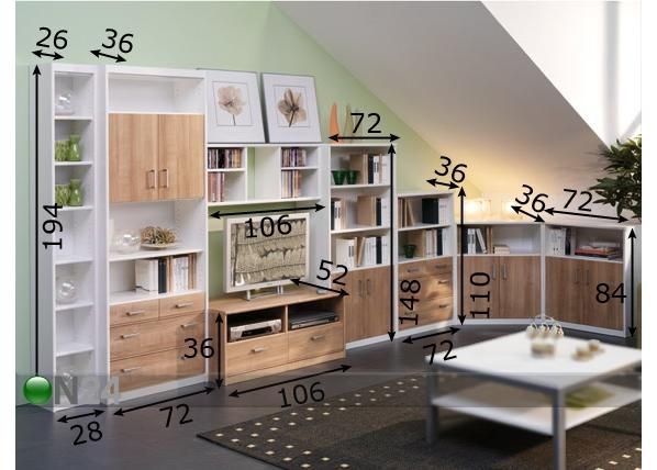 Kalustesarja SOFT PLUS mitat