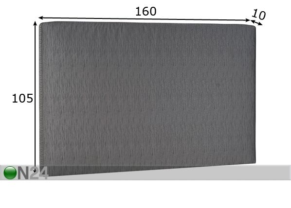 Kangasverhoiltu Hypnos sängynpääty Standard 160x105x10 cm mitat