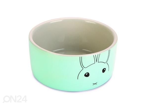 Kanin ruokakuppi Joela harmaa/mintunvihreä 12 cm