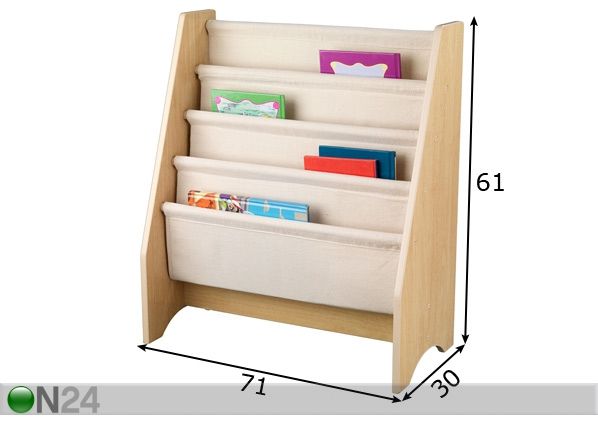 Kankainen kirjahylly KidKraft mitat