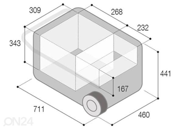 Kannettava pyörillä varustettu jääkaappi (bluetooth-ohjaus), 40 L mitat