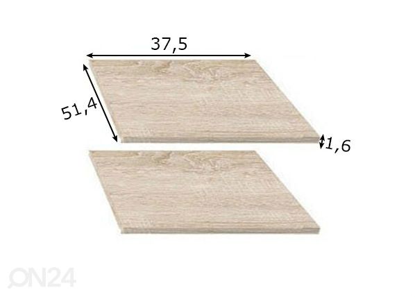 Kapeat irtohyllyt vaatekaappiin 118,5 cm mitat