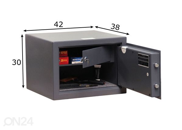 Kassakaappi/pistoolikaappi M410 mitat