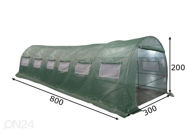 Kasvihuone, muovi PRO 24 m² mitat