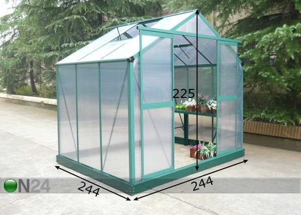 Kasvihuone SENSE 6 m2 mitat