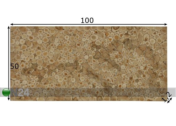 Katajalevy 50x100 cm mitat