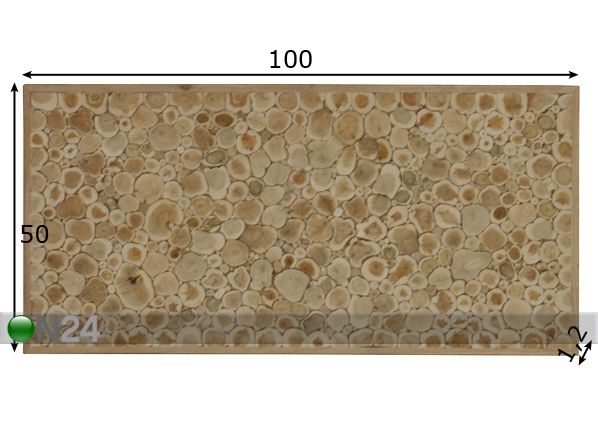 Katajalevy kehyksellä 50x100 cm mitat