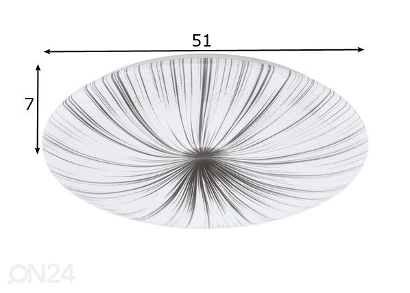 Katto- ja seinävalaisin Nieves Ø 51 cm mitat