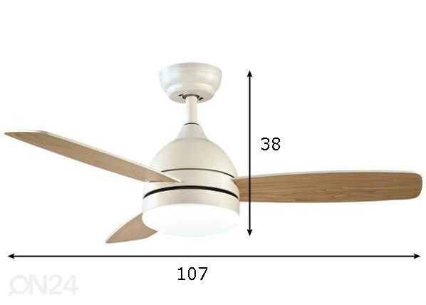 Kattotuuletin / valaisin 60 W mitat