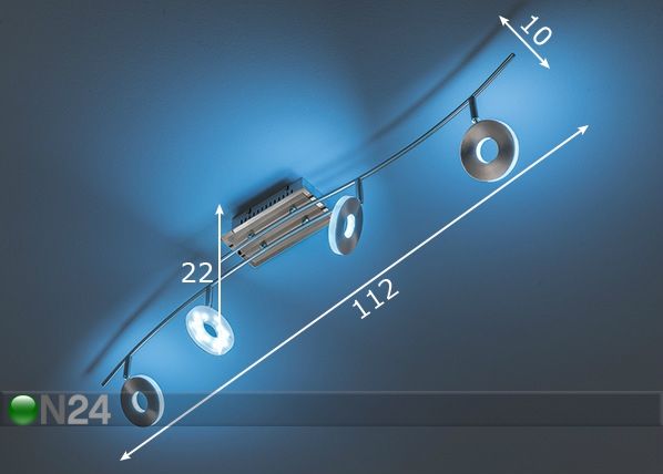 Kattovalaisin Dent LED mitat