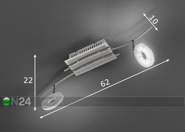 Kattovalaisin Dent LED mitat