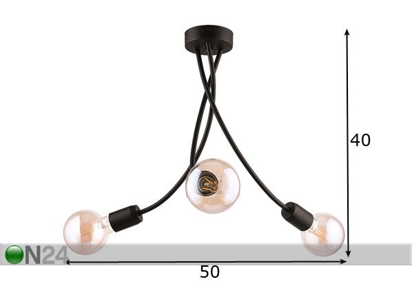 Kattovalaisin Luce Black 3 mitat