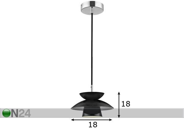 Kattovalaisin MINI DALLAS BLACK Ø 18 cm mitat