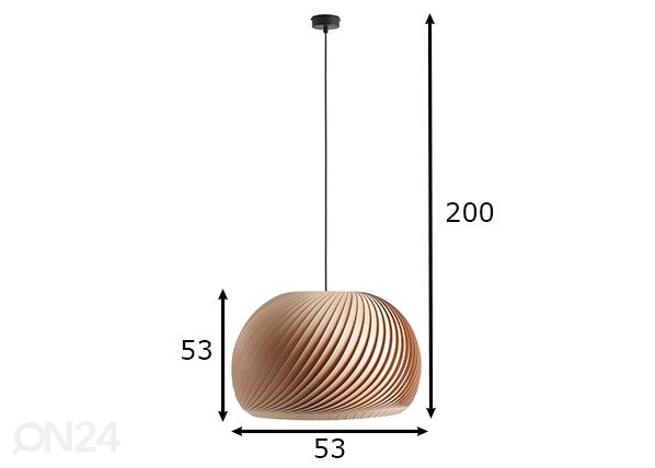 Kattovalaisin Nature XL, pyökki Ø 53 cm mitat