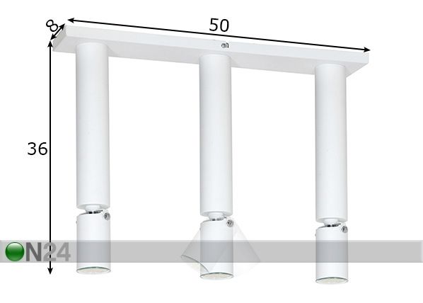 Kattovalaisin Slim II mitat
