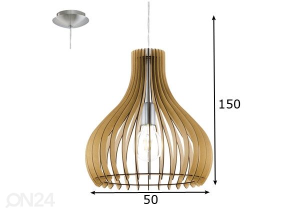 Kattovalaisin Tindori Ø 50 cm mitat