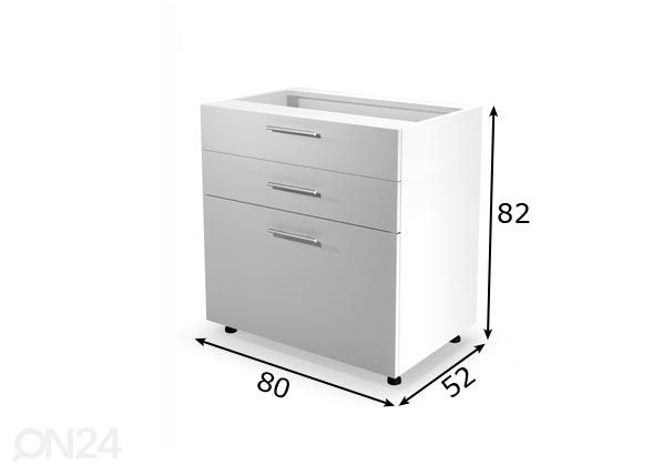Keittiän alakaappi 80 cm mitat