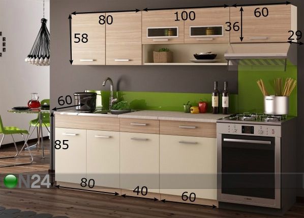 Keittiö 240 cm mitat