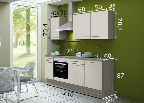 Keittiö Finn 210 cm mitat