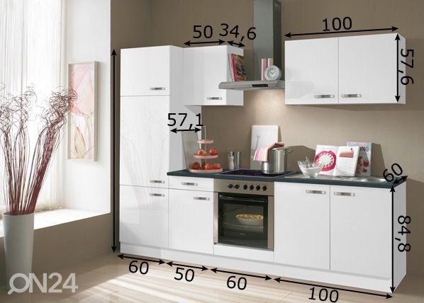 Keittiö Lagos 270 cm mitat