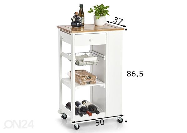 Keittiöhyllykkö pyörillä mitat