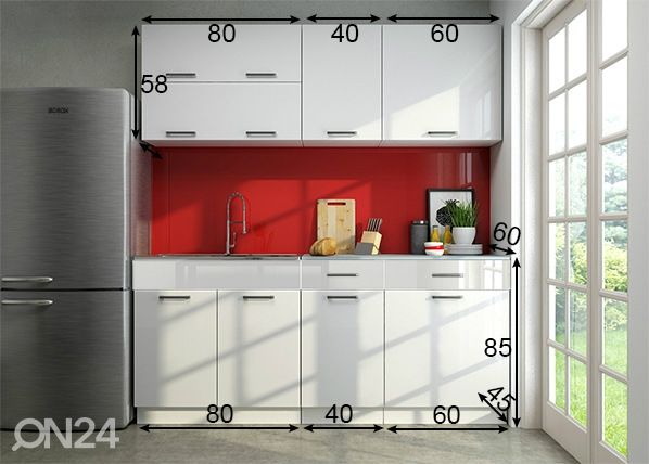 Keittiökalusteet 180 cm mitat