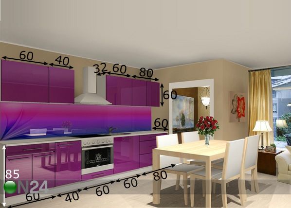 Keittiökalusteet 300 cm mitat