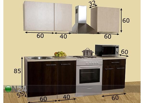 Keittiökalusteet Kaisa 1 mini 160 cm mitat