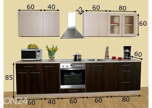 Keittiökalusteet Kaisa 2 SK 300 cm mitat